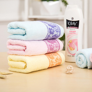 新款纯棉无捻纱毛巾 厂家直销，素色家用吸水不掉色